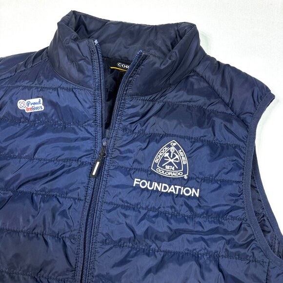 Colorado School Of Mines Orediggers Blue Embroidered Puffer Vest Womens Large - Picture 2 of 8